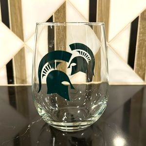 Michigan State MSU Spartans wine glass